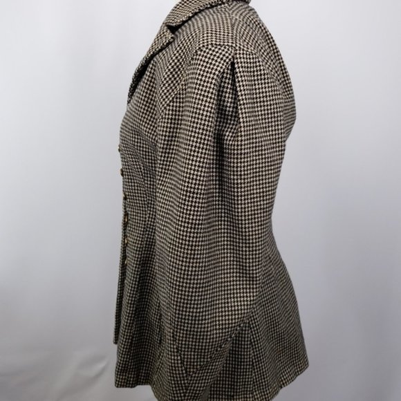 Houndstooth Pattern Riding Style Jacket Coat Small - Picture 4 of 10